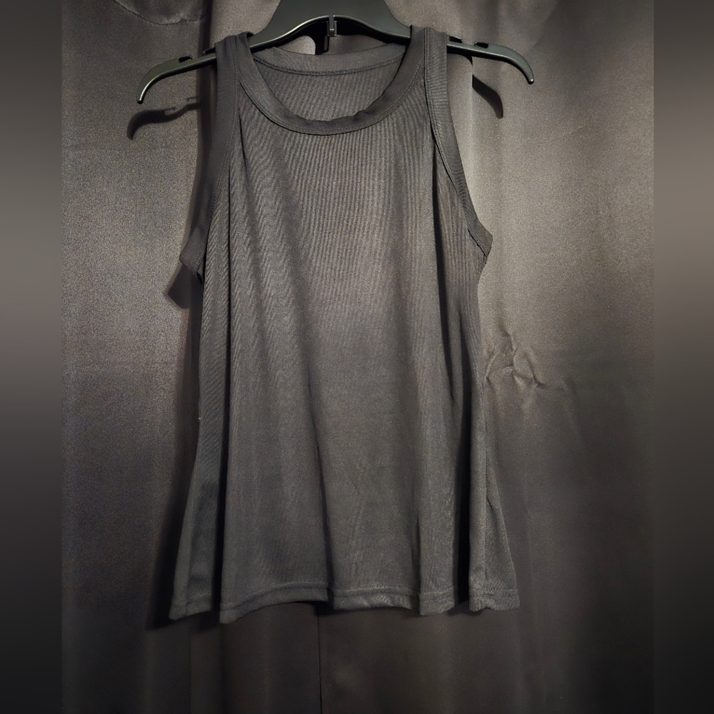 ZICH Black High Neck Tank Top | XL | Stretch Sleeveless Basic